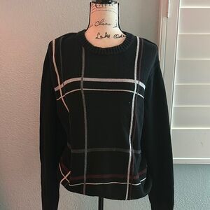 Black Plaid Women's Sweater